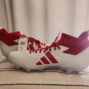 Adidas Red and White Adizero Impact Cleats 15 NEW‼️